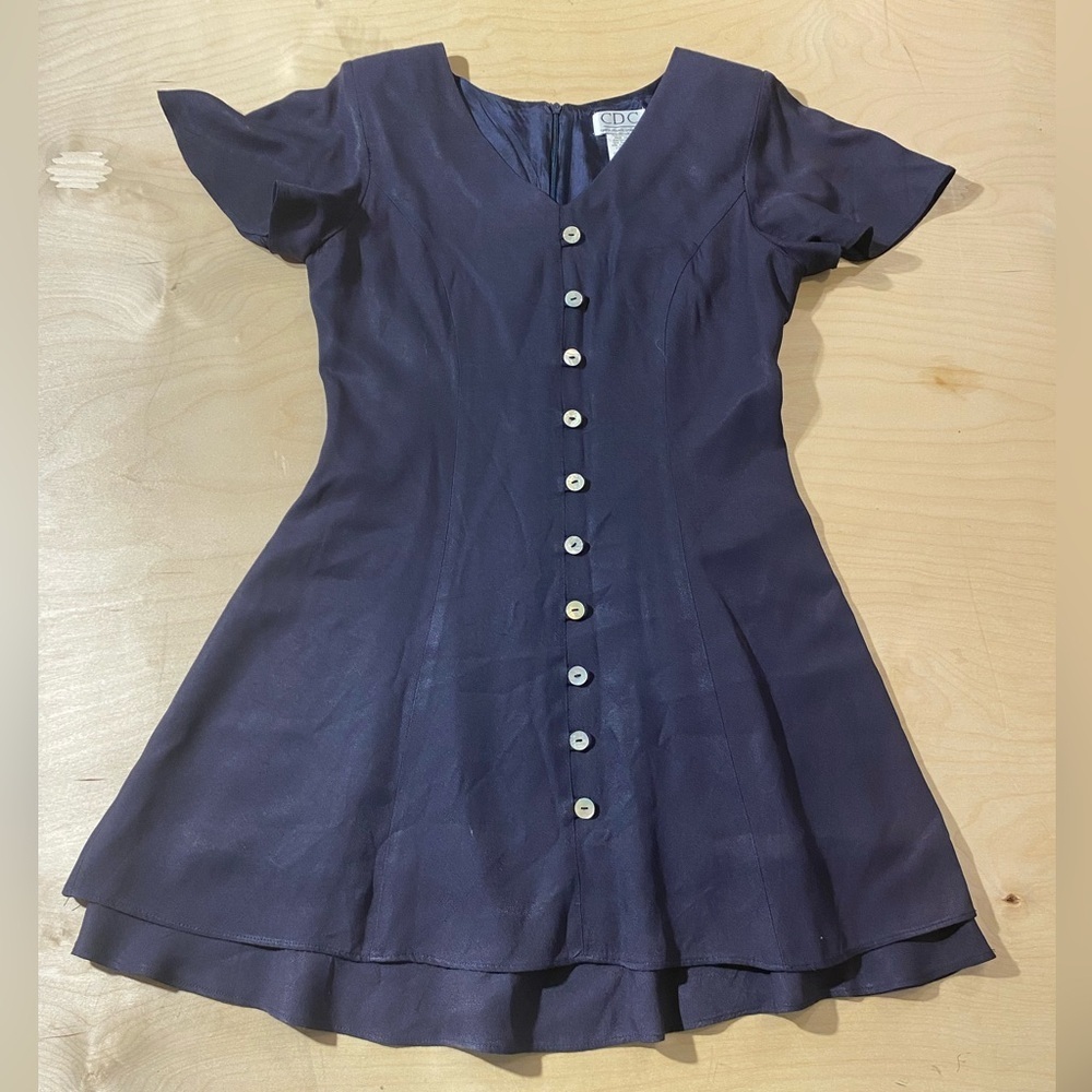 CDC Navy Blue Dress with Button Detail Size 8 (MV)